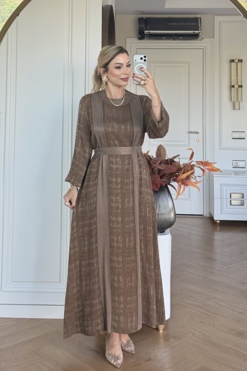 Gülümser Elbise Vizon Vizon