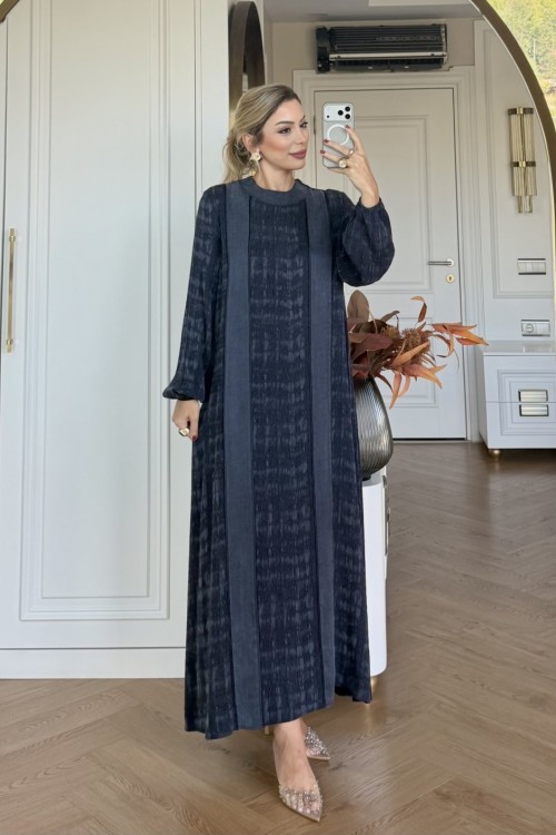 Gülümser Elbise Lacivert LACİVERT