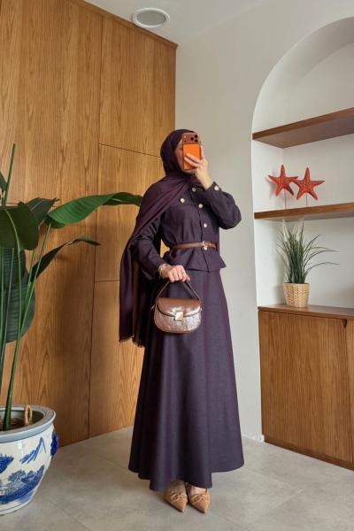 Hale Elbise Takım Mürdüm MÜRDÜM