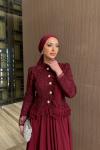 Halime Etekli Takım Bordo Bordo
