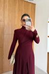 Hande Elbise Bordo Bordo