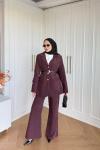 Harika Pantolonlu Takım Bordo  BORDO
