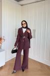 Harika Pantolonlu Takım Bordo  BORDO