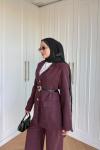 Harika Pantolonlu Takım Bordo  BORDO