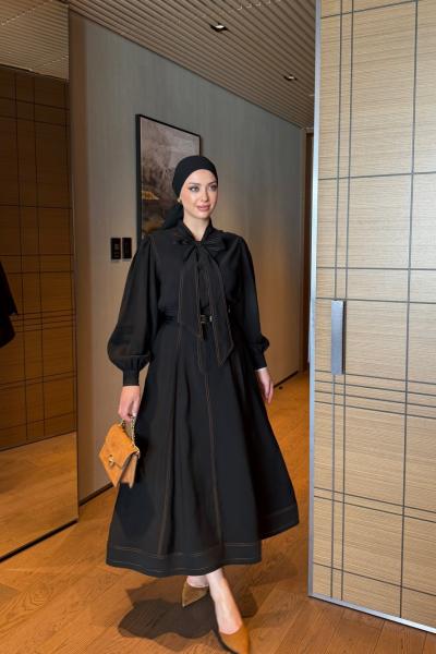 Hasibe Etekli Takım Siyah Siyah