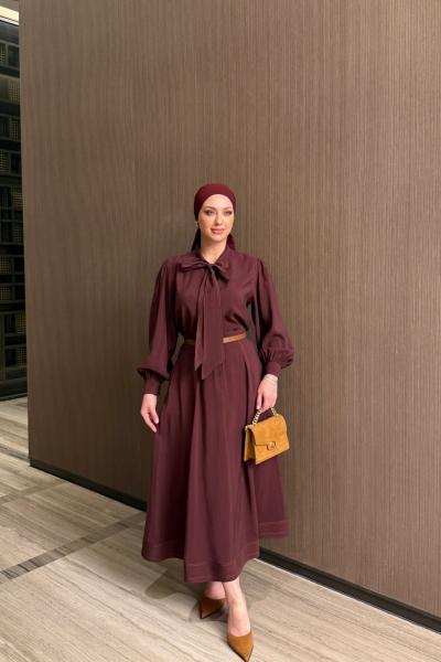 Hasibe Etekli Takım Bordo BORDO