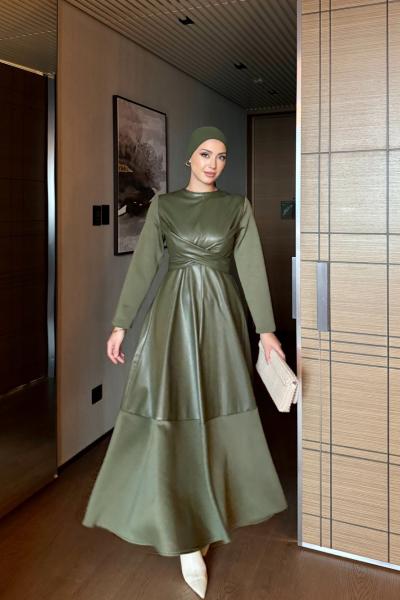 Havva Elbise Haki Haki