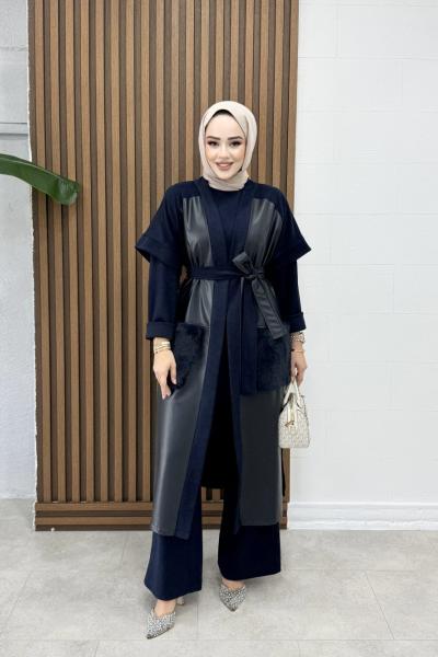 Hazal 3lü Takım Lacivert Lacivert