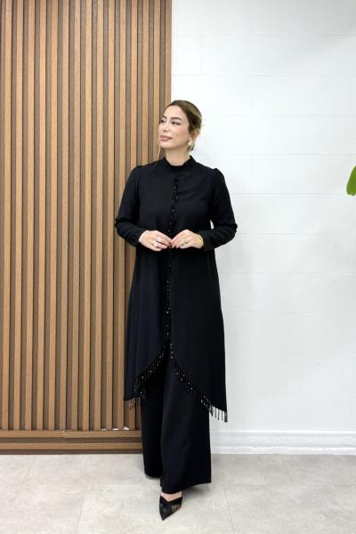 Hazen Pantolonlu Takım Siyah Siyah
