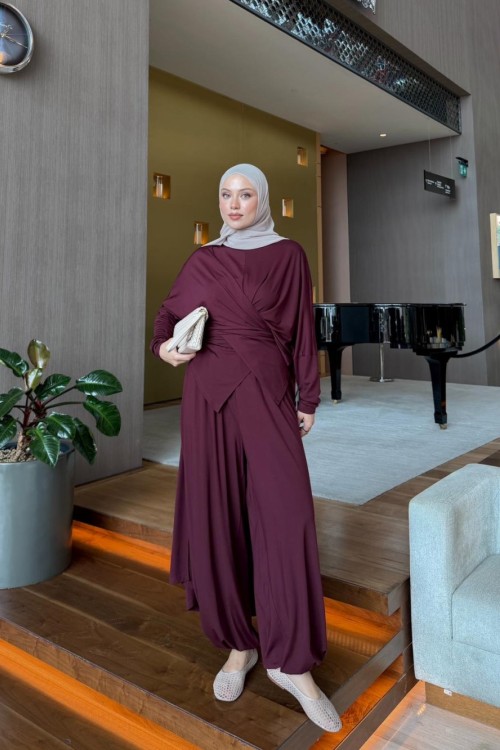 Hera Pantolon Takım Bordo  BORDO