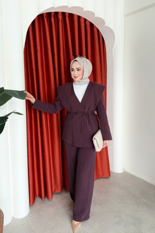 Hira Pantolon Takım Mürdüm MÜRDÜM