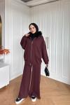 Hüda Pantolon Takım Bordo  BORDO