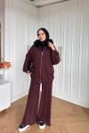 Hüda Pantolon Takım Bordo  BORDO