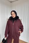 Hüda Pantolon Takım Bordo  BORDO