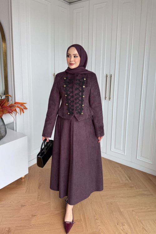 Hüsna Etekli Takım Mürdüm MÜRDÜM