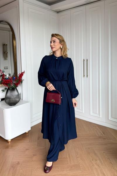 İdil Pantolonlu Takım Lacivert Lacivert