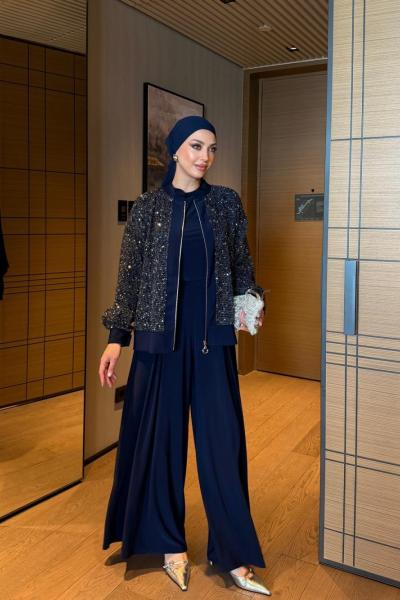 İlkay Pantolonlu Takım Lacivert LACİVERT