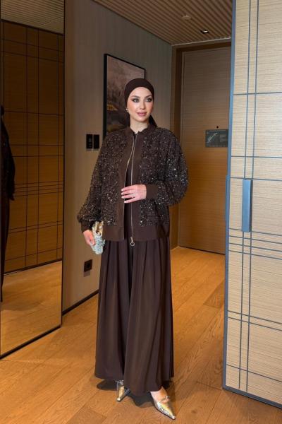 İlkay Pantolonlu Takım Kahve KAHVE