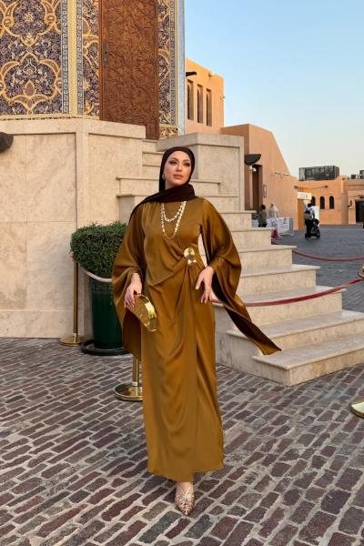 İlkgül Elbise Yağ Yeşili Yağ Yeşili