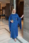 İlkgül Elbise Saks Mavisi SAKS
