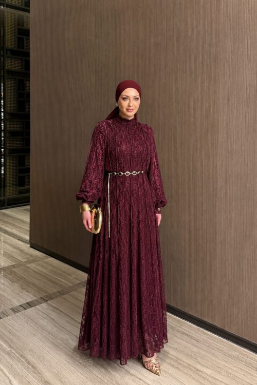 İlknur Elbise Bordo BORDO