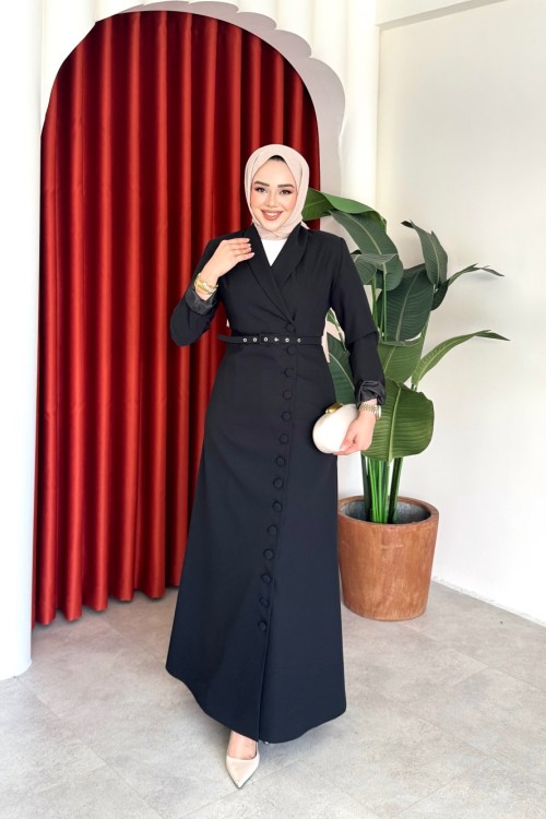 Irmak Elbise Siyah Siyah