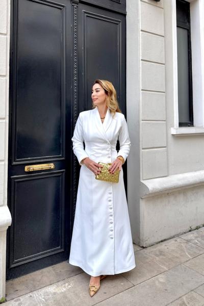 Irmak Elbise Beyaz Beyaz