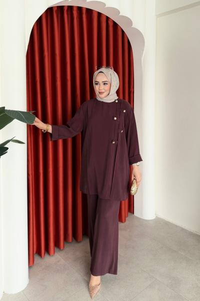 Kadriye Pantolon Takım Mürdüm Mürdüm