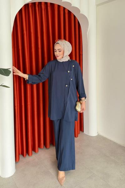 Kadriye Pantolon Takım Lacivert Lacivert