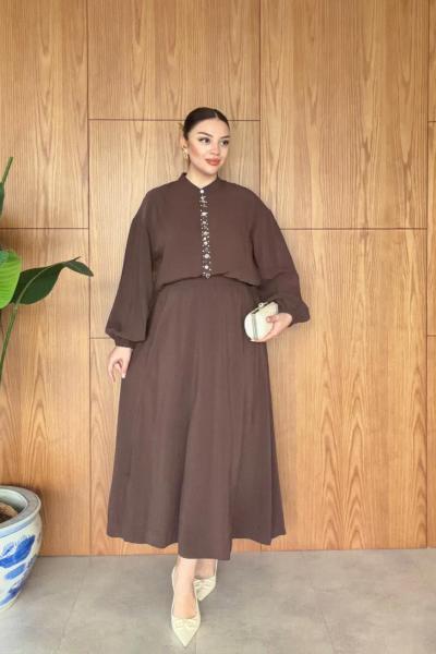 Kıvılcım Kahve Etek takım KAHVE