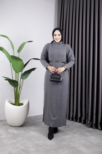 Kıvılcım Elbise Gri Gri