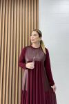 Kübra Elbise Takım Bordo Bordo