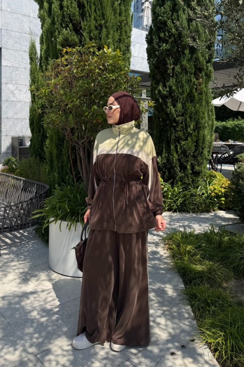 Laçin Pantolon Takım Kahve KAHVE