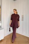 Lady Pantolon Takım Bordo Bordo
