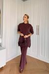 Lady Pantolon Takım Bordo Bordo