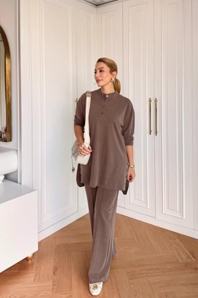 Lady Pantolon Takım Kahverengi Kahverengi