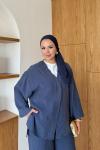 Latife Pantolonlu Takım Lacivert LACİVERT