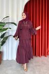 Leyla Etekli Takım Bordo Bordo