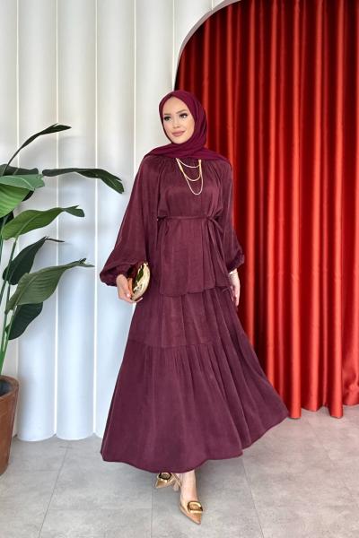 Leyla Etekli Takım Bordo Bordo