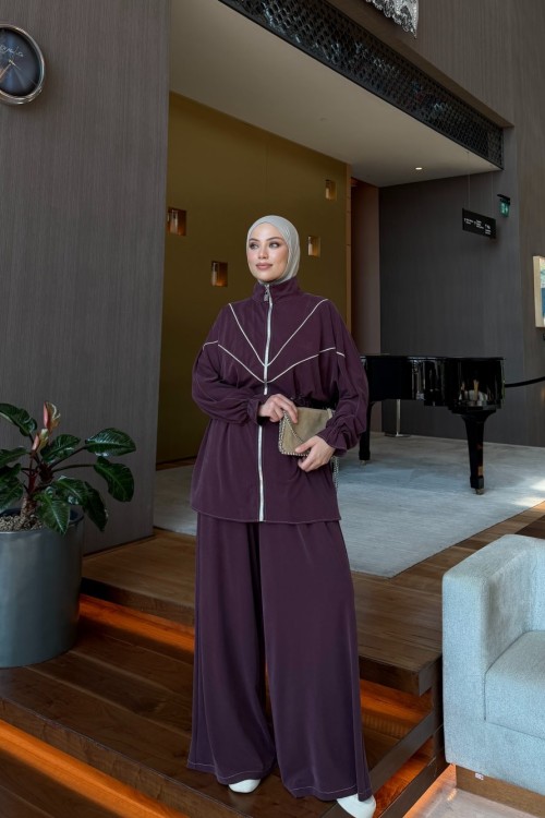 Lidya Pantolon Takım Bordo BORDO