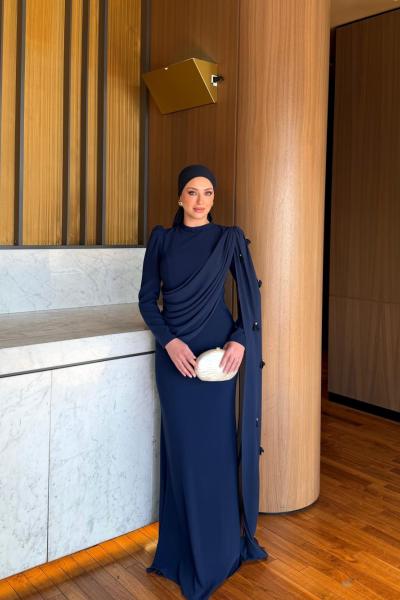 Manolya Abiye Lacivert Lacivert