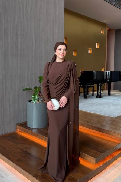 Manolya Abiye Kahverengi Kahverengi