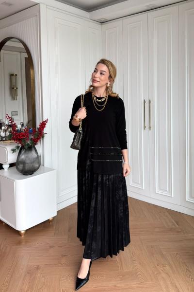 Masal Etekli Takım Siyah Siyah