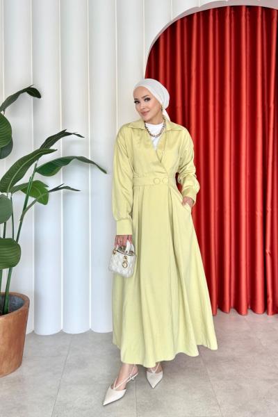 Itır Elbise Çağla Çağla Yeşili