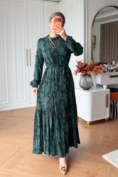 Melike Elbise Yeşil Yeşil