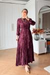 Melike Elbise Bordo Bordo