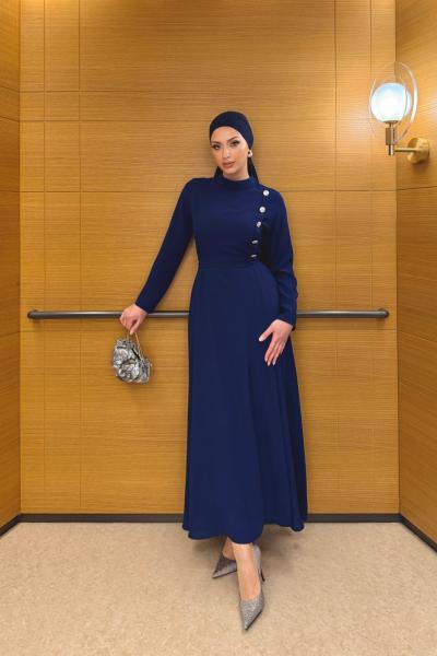 Meral Elbise Lacivert Lacivert