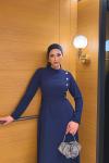 Meral Elbise Lacivert Lacivert