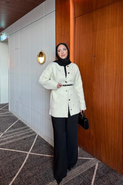 Mercan Ceket Krem Krem