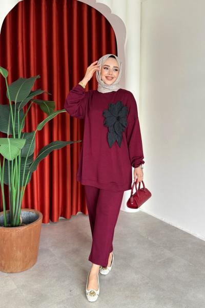 Mesude Takım Bordo Bordo